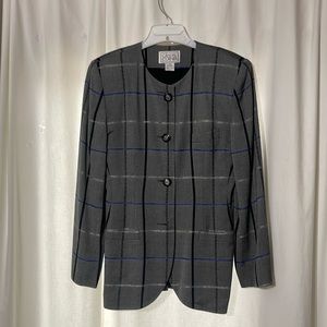 Grey Women’s Business Suit with white/purple